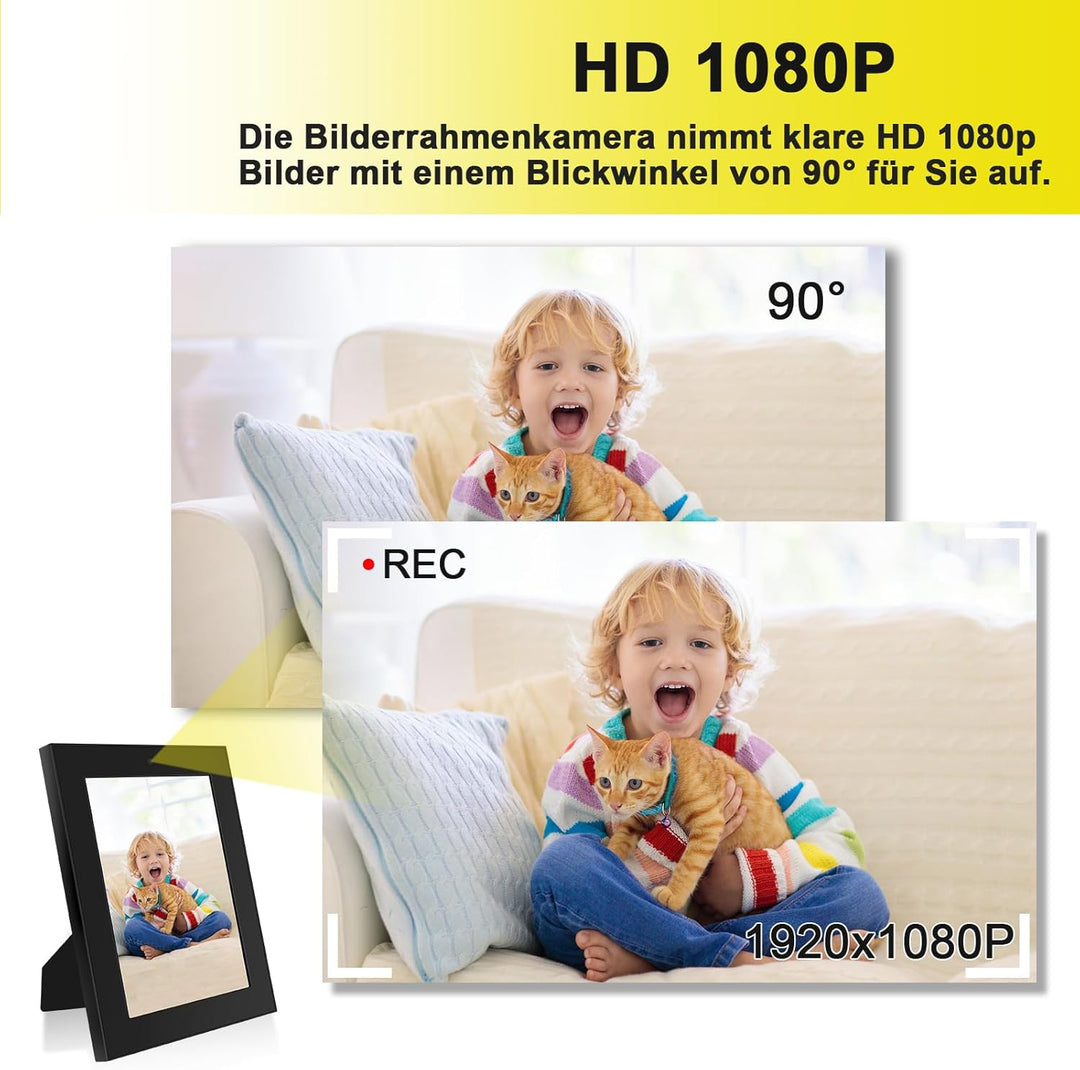 LXMIMI Bilderrahmen Kamera HD 1080P Kleine-Kamera, Fotorahmen Videokamera, Bilderrahmen Kleine Kamer