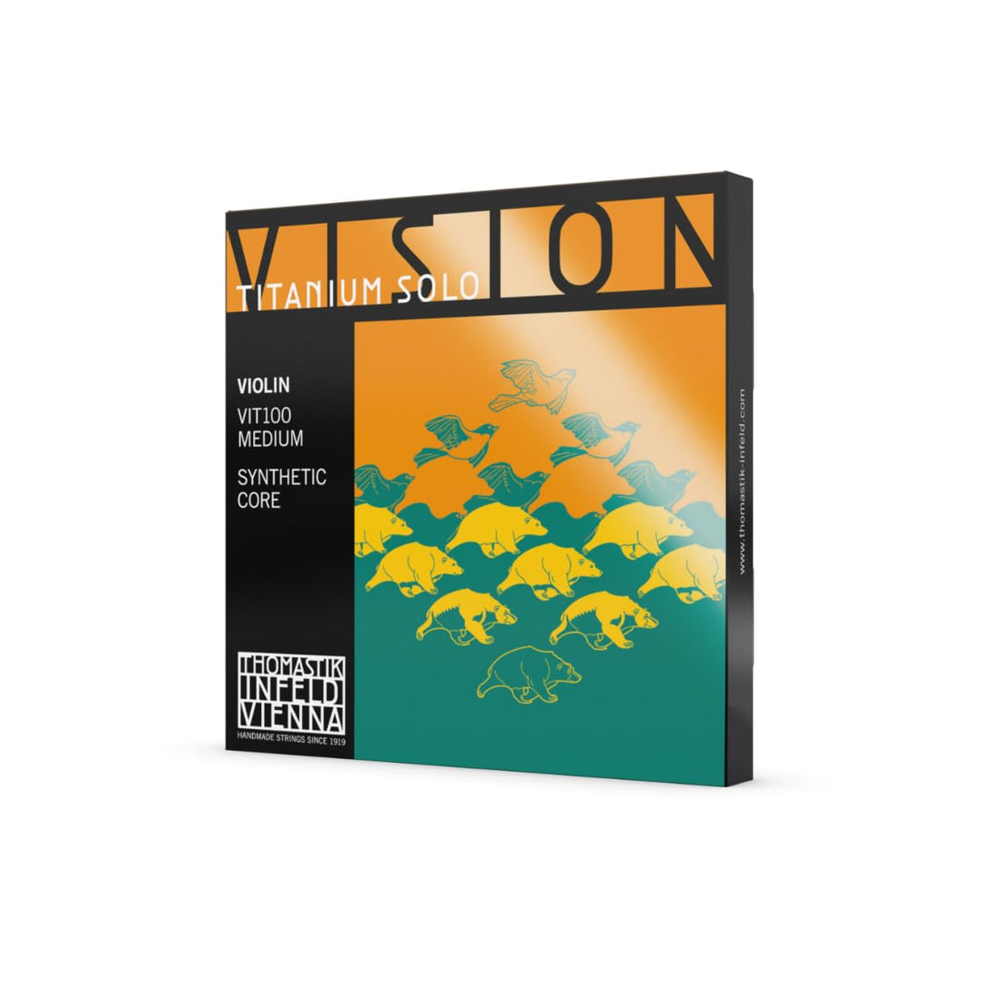 Thomastik Saiten für Violine Vision Titanium Solo Synthetic Core Satz 4/4 Mittel Satz 4/4 VIT100 Sin