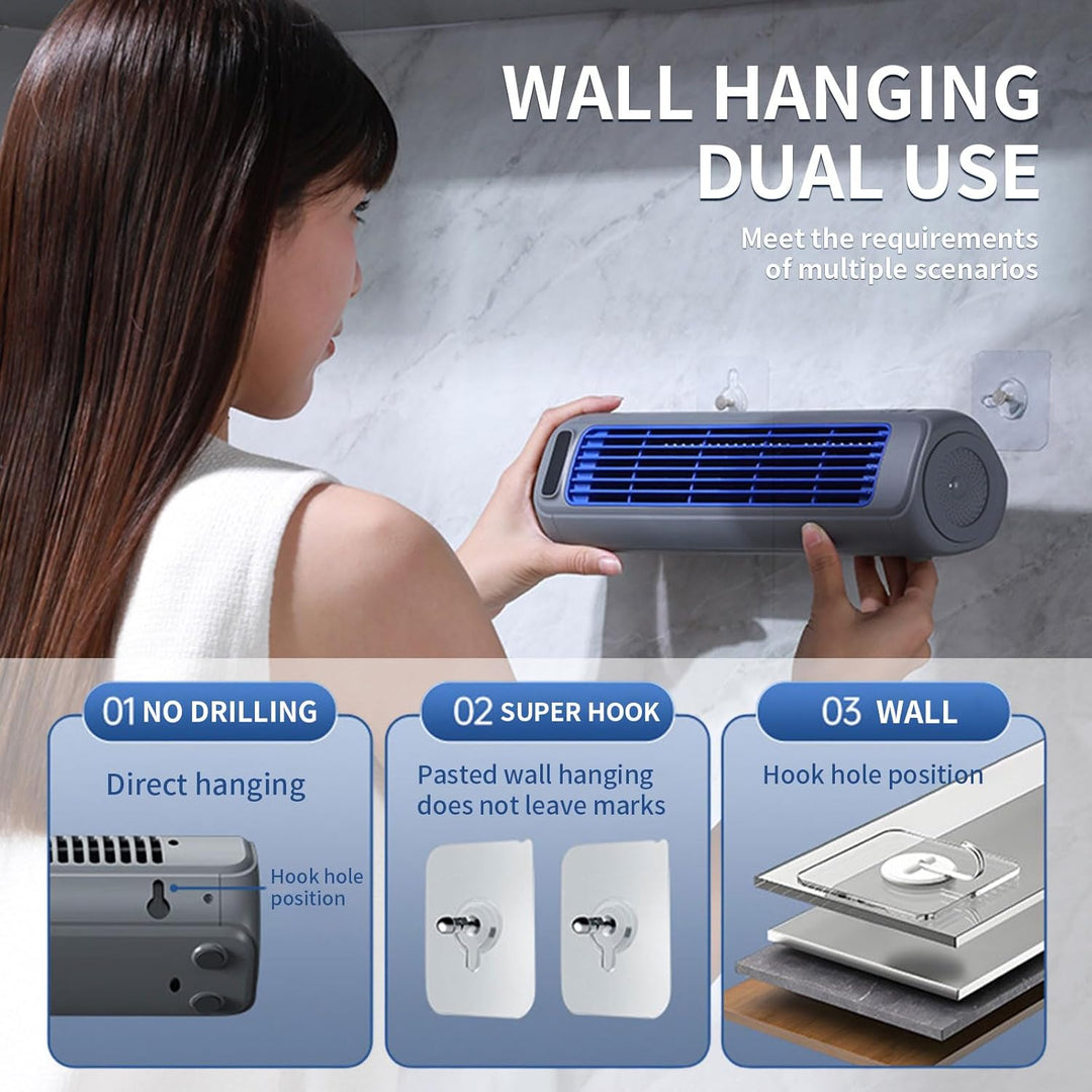 Outfany Cooling Ace,Tragbare Klimaanlage Tischventilator Leise USB Wiederaufladbare Mini Mobile Klim