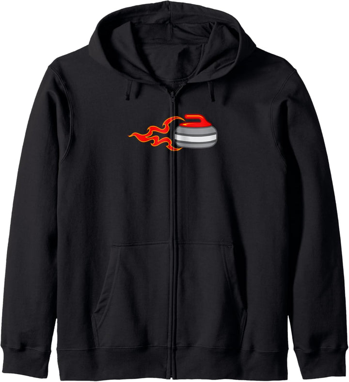 Curling Wischen Stein Trendy Wintersport Geschenk Kapuzenjacke