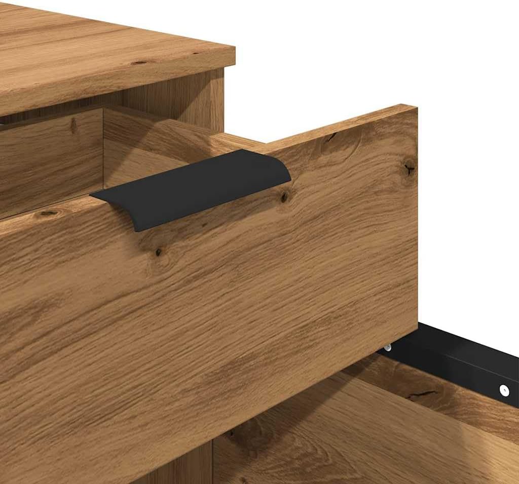 Rollcontainer MOSAB rollbar Artisan Eichen-Optik 45x38x54cm | Nachttisch mit Rollen Aktenschrank rol
