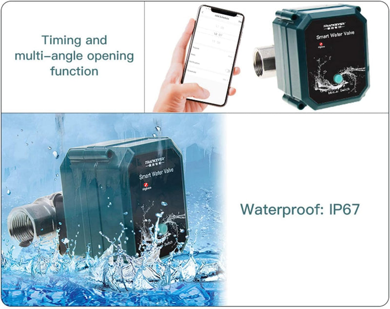 Zigbee Wasserventilsteuerung,Kabelloser Wassertimer Automatische Bewässerung Bewässerungstimer IP67