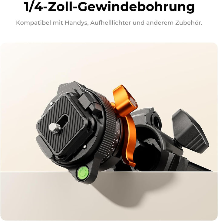K&F CONCEPT Stativ Kamera, 153cm Carbon Stativ, Leichtes Tripod, Flexibles Kamera Stativ Kompaktes R