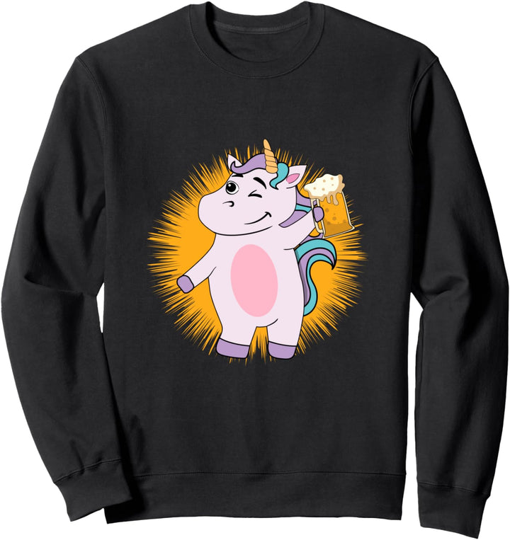 Party Einhorn Pferde mit Bier I Fun Damen Herren Sweatshirt