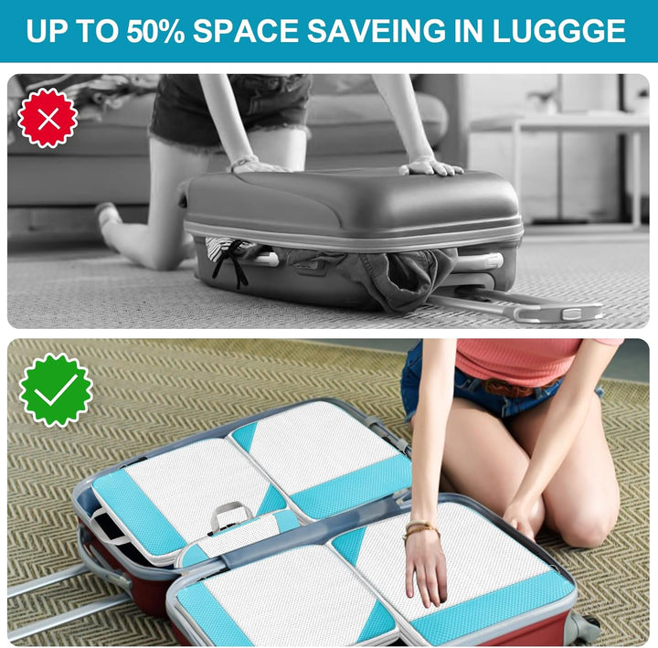 Cinnani Koffer Organizer Set, 8-Teilig Compression Packing Cubes, Packtaschen mit Kompression Packwü
