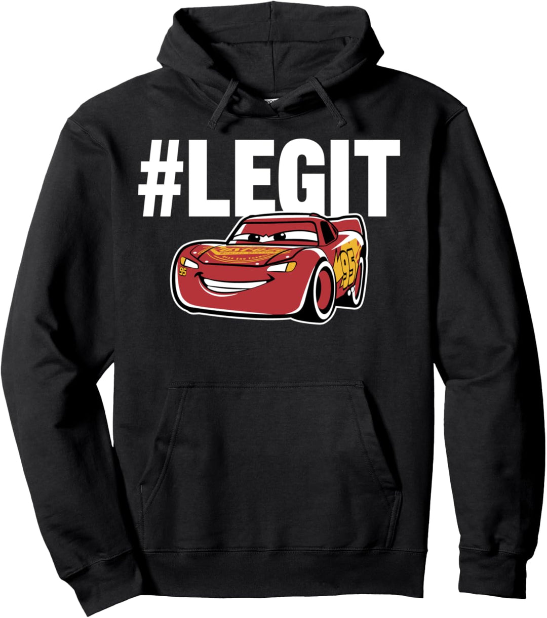 Disney Pixar Cars 2 Lightning McQueen Hashtag Legit Text Pullover Hoodie