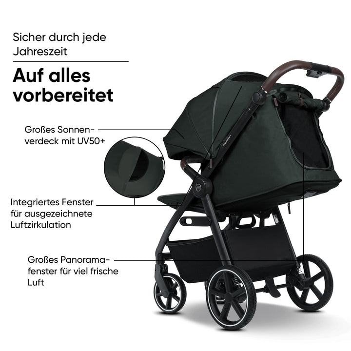 my junior® PLIA² | grosser Komfortbuggy mit Luftkammerreifen, Einhand-Faltmechanismus, einstellbare