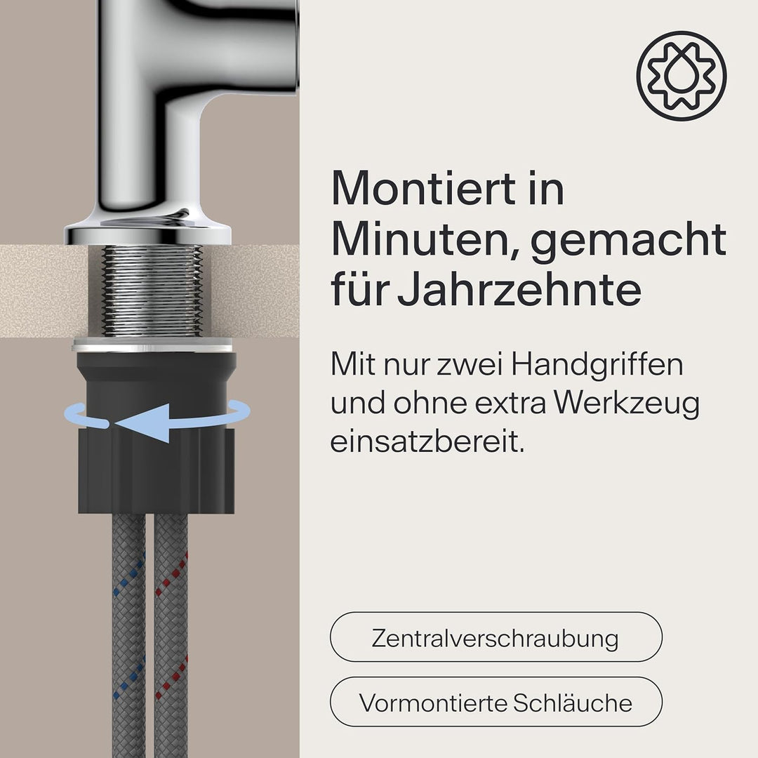 Waschbeckenarmatur WT14 | Wasserhahn Bad | Badarmatur für Waschbecken | Einhebelmischer Bad | Mischb