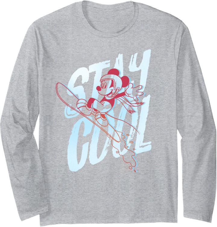Disney Mickey And Friends Mickey Mouse Stay Cool Snowboarder Langarmshirt