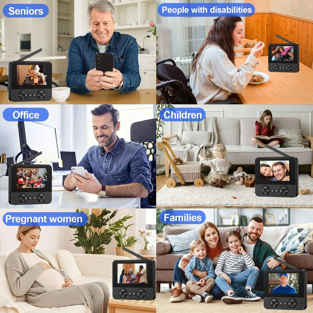 Kabellose Türklingel Kamera mit Monitor,Türklingel-Videokamera 4,3 Zoll Drahtlose Video Türklingel,1