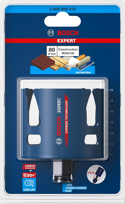 Bosch Accessories 1x Expert Construction Material Lochsäge (für Weichholz, Ø 80 mm, Zubehör Schlagbo