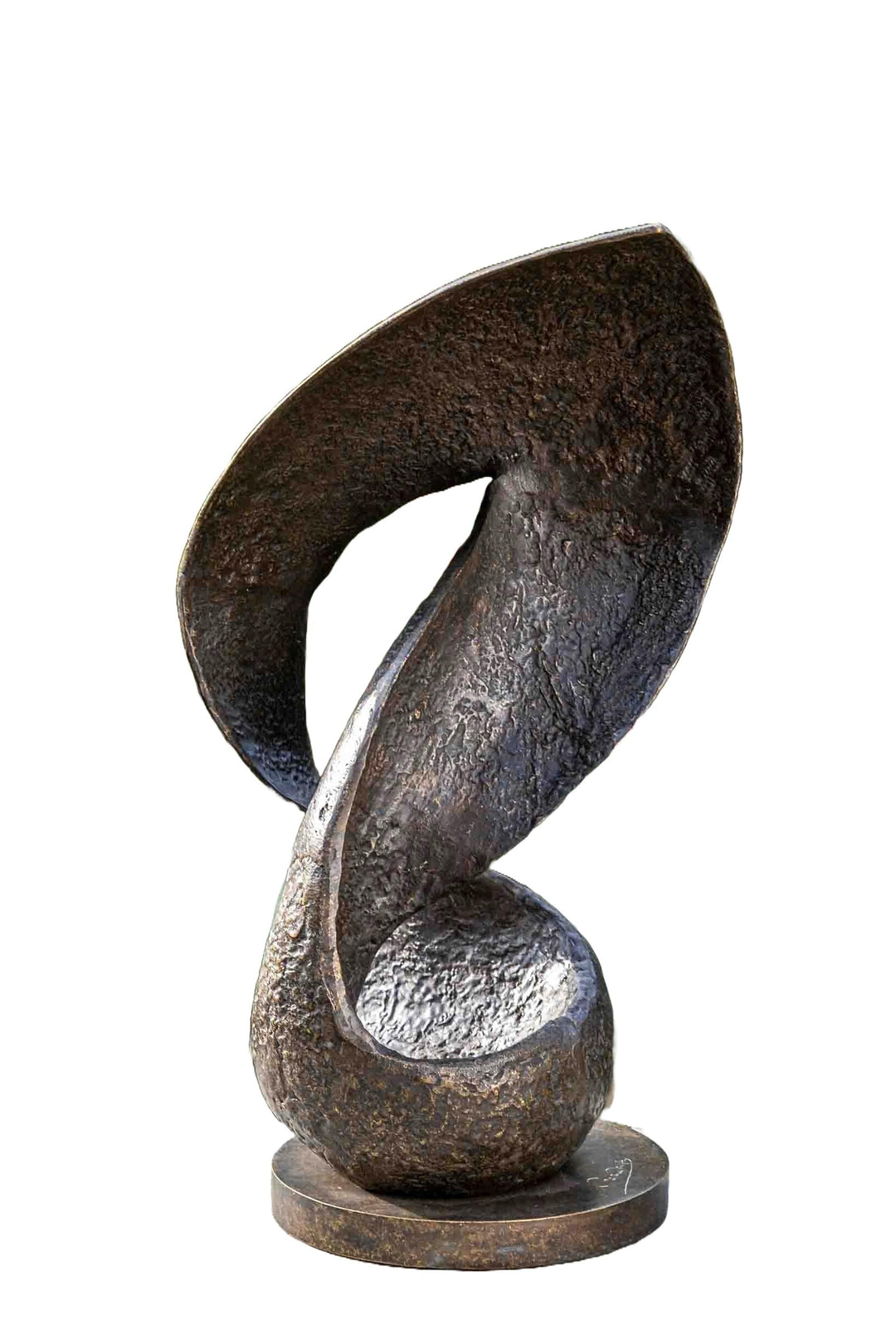 IDYL Bronze-Skulptur Moderne Skulptur Wave | 55x30x25 cm | Bronze-Figur handgefertigt | Gartenskulpt