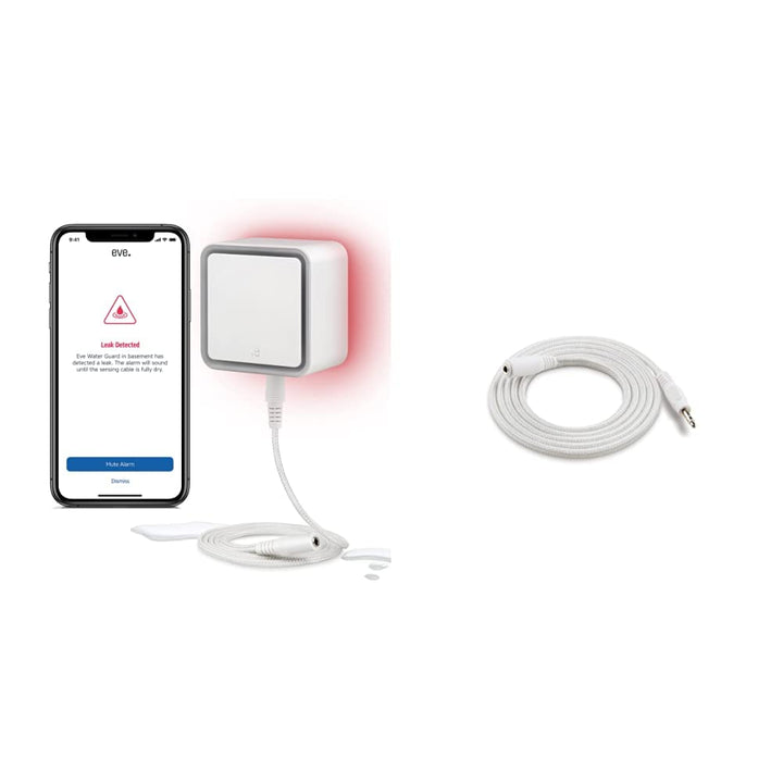 Eve Water Guard - Smarter Wassermelder mit Sensorkabel-Verlängerung (2 m) für 4m Überwachung Eve Wat