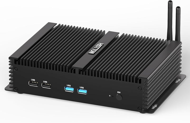 HISTTON Lüfterlos Industrie Mini PC,Desktop Computer i7-8550U,DDR4 16 GB RAM 512 GB SSD,6RS232 COM,W