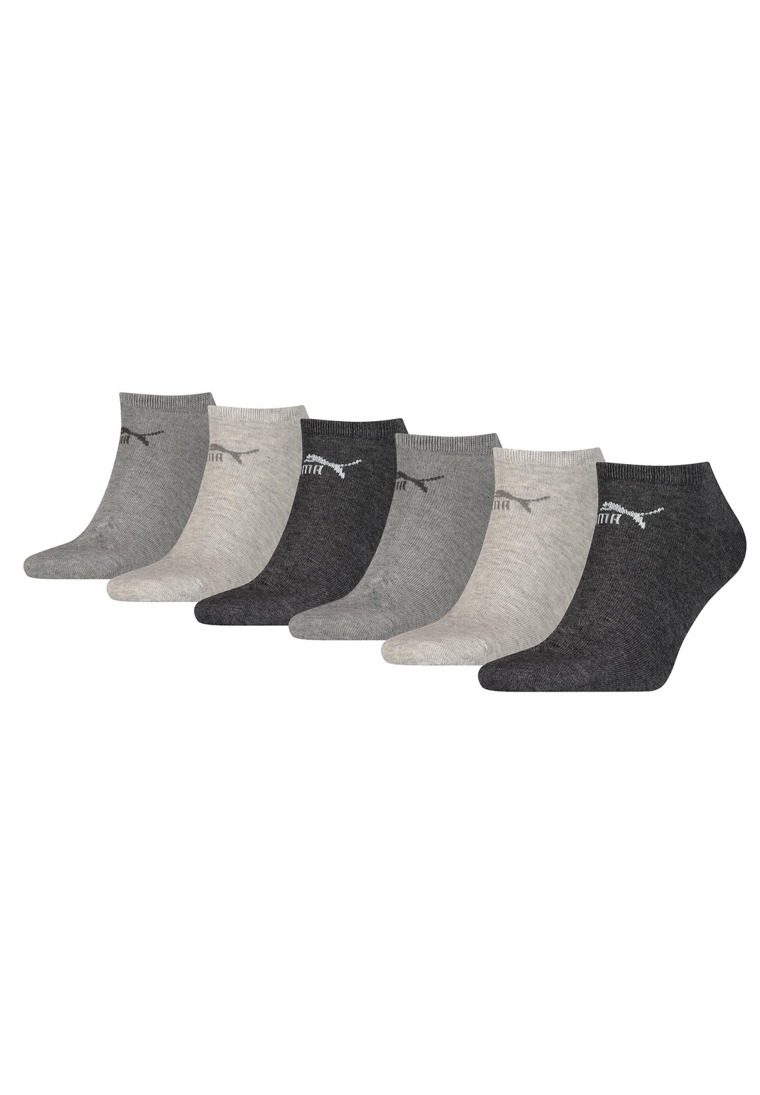 PUMA Unisex Sneaker Socken im Retro Design knöchelhoch für Damen Herren 6er Pack 39-42 800 - anthrac
