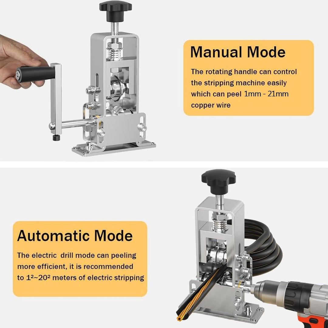 Firulab Portable Wire Stripper Machine, Electric & Manual Wire Stripping Machine, Copper Wire Stripp