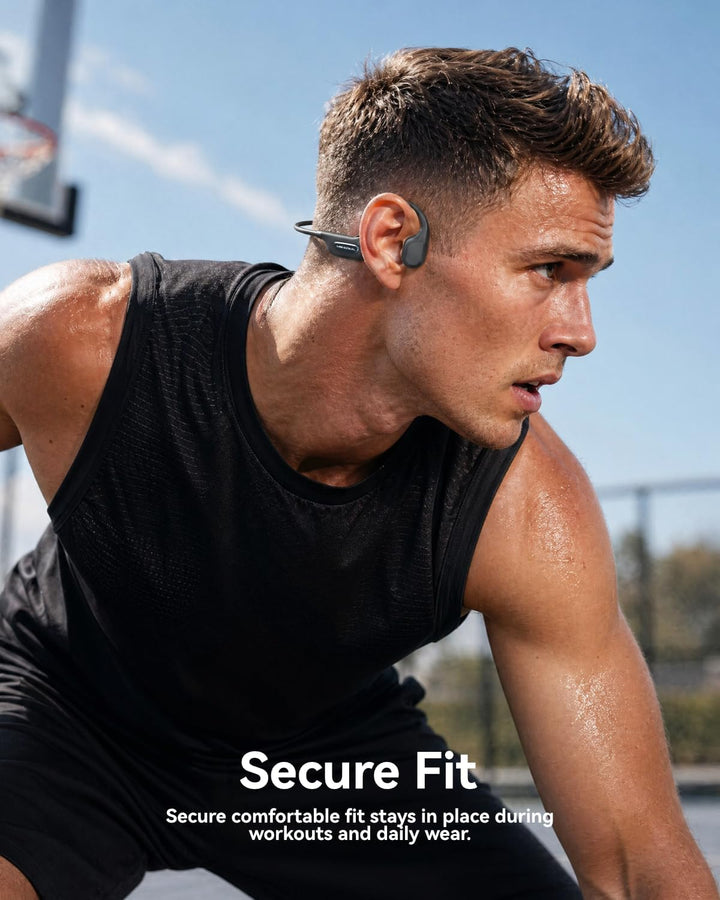 Knochenschall Kopfhörer Bluetooth 6.0 Zum Joggen, Radfahren, Fitness, IPX8 | 24g Ultraleicht, weiche
