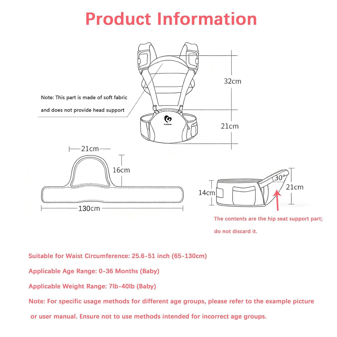 Bellababy Babytrage, All-In-One Babytrage für Neugeborene ab Geburt, Babys & Kleinkinder (0-36Monate