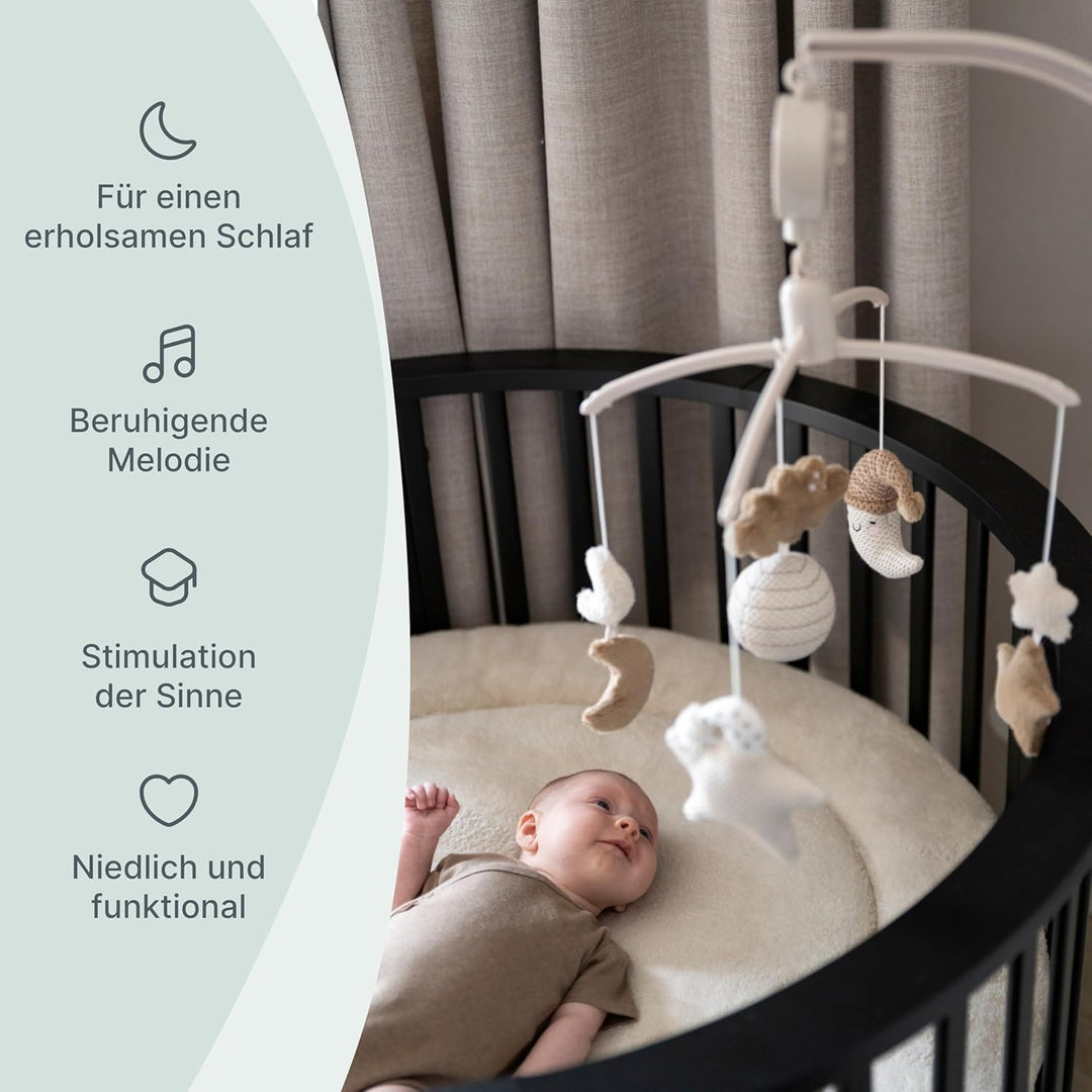 Baby's Only - Musik Mobile Baby Heaven - Mit gestrickten Figuren - Baby Spieluhr mit Musik - Einfach