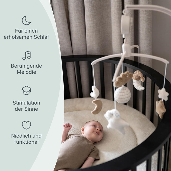 Baby's Only - Musik Mobile Baby Heaven - Mit gestrickten Figuren - Baby Spieluhr mit Musik - Einfach