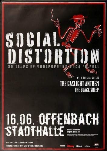 Social Distortion - 30 Years Underground, Frankfurt 2009 » Konzertplakat/Premium Poster | Live Konze