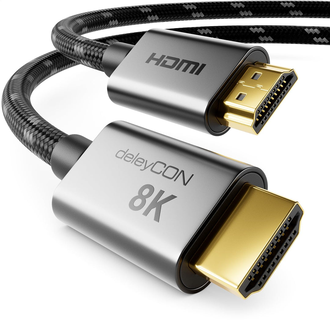 deleyCON 8K HDMI 2.1 Kabel 7,5m - für TV, Monitor, PS4, PS5, Xbox, Dolby Atmos Soundbar eARC, HDR10+