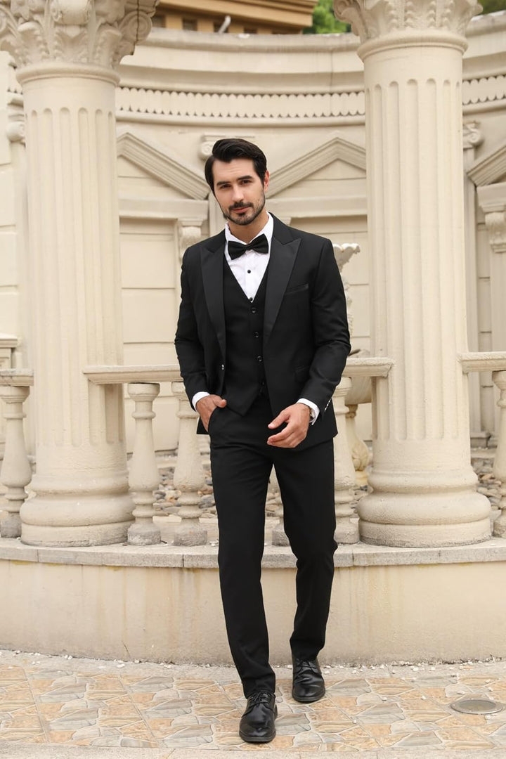 YOUTHUP Anzug Herren Slim Fit 3 Teilig Anzüge Peak Lapel Morden Herrenanzug Business Hochzeit Smokin