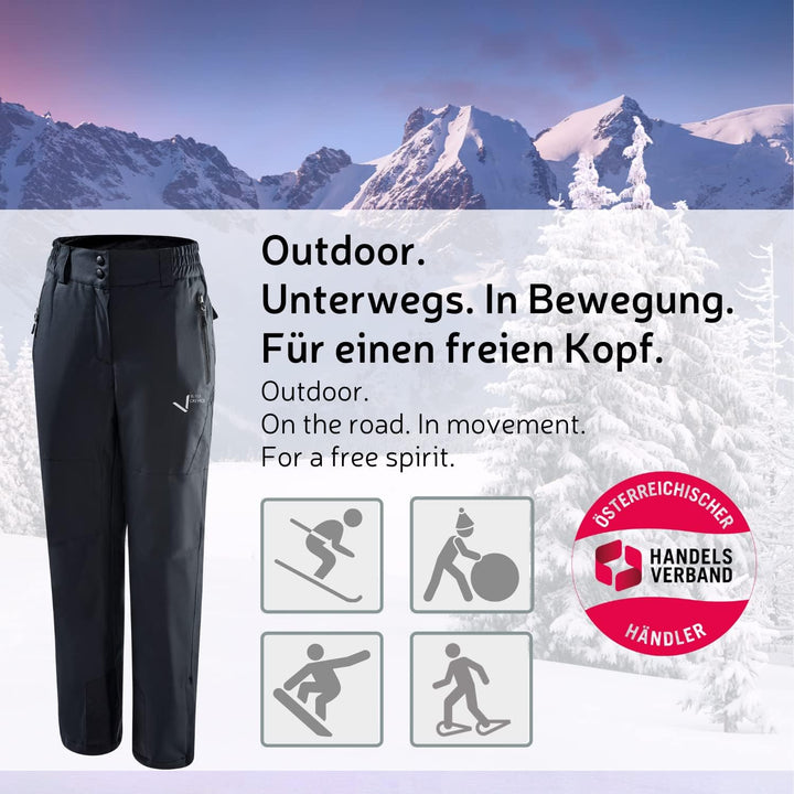 Black Crevice Damen Skihose I Damen-Skihose Grössen I wärmeisolierende Damen-Wanderhose I atmungsakt