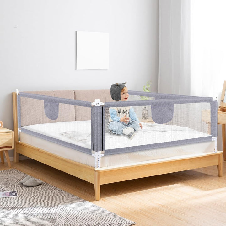 Bettschutzgitter für Kinder, faltbar, Bettgitter für Babys, Fallschutz, Barriere, höhenverstellbar (