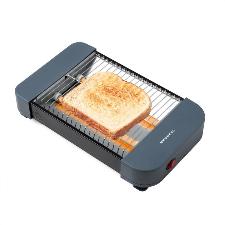 Grunkel Toaster mit 300 W und geeignet für 1 Brotscheibe mit On/Off und ohne Timer. Krümelschublade