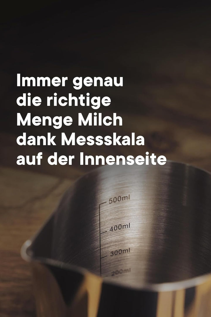 roastmarket Milchkännchen – Ideal zum Milchaufschäumen - Für Cappuccino & Latte Art – Aufschäumkännc