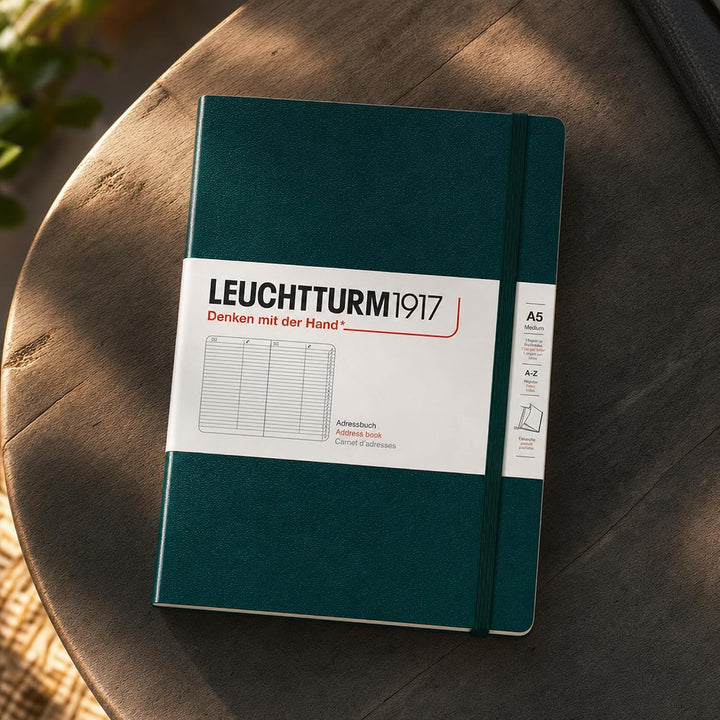 LEUCHTTURM1917 370360 Adressbuch Medium (A5), Hardcover, Forest Green Forest Green Medium (A5), Fore