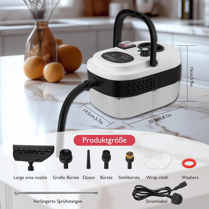 Dampfreiniger Handgerät,Steam Cleaner mit 1500ML Tank,Tragbarer Hochdruck Dampfreiniger mit 3 Arten