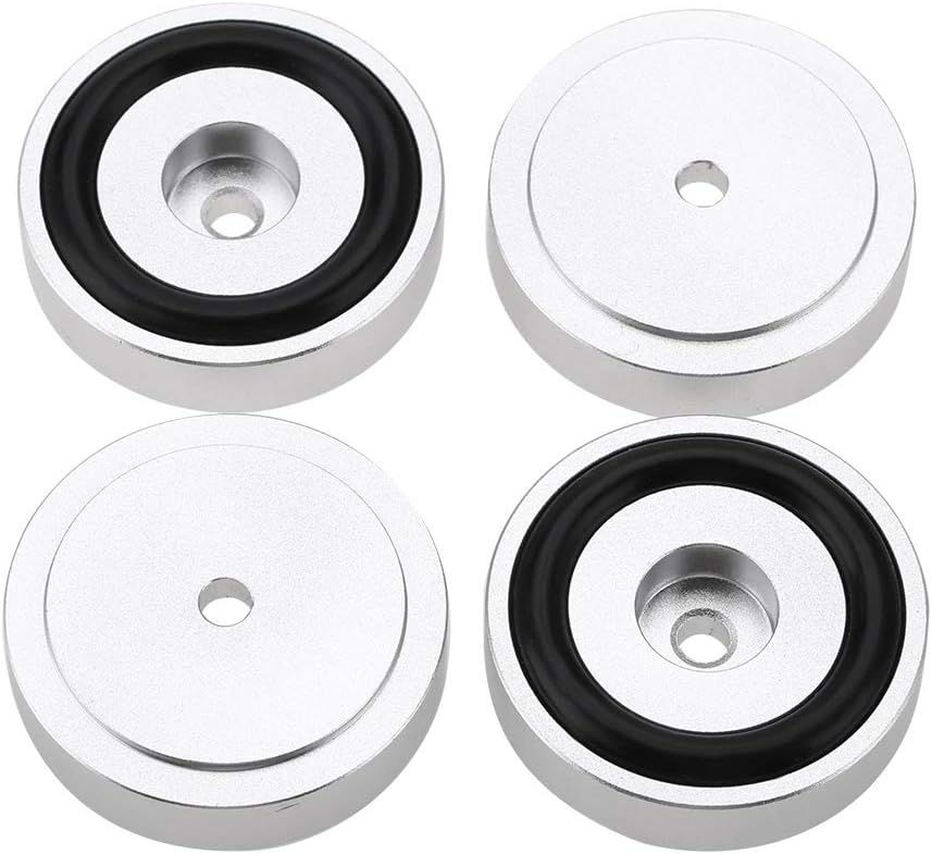 Elprico 4PCS Isolationsfüsse, 40 * 10 mm Verstärkerpad aus Aluminiumlegierung Silber eloxierende San