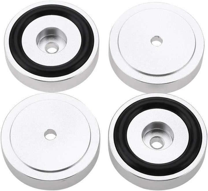Elprico 4PCS Isolationsfüsse, 40 * 10 mm Verstärkerpad aus Aluminiumlegierung Silber eloxierende San