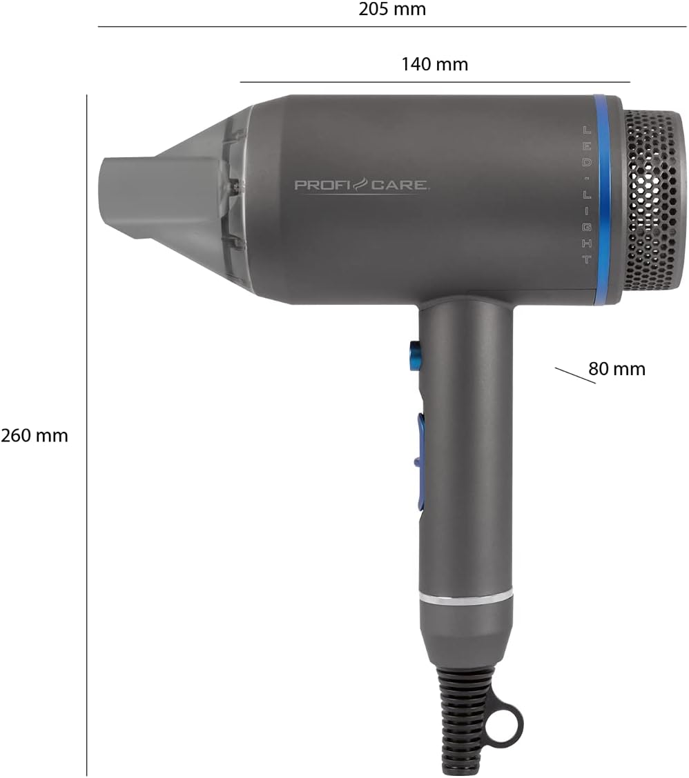 ProfiCare PC-HT 3082 Haartrockner, 3 Temperatur-/Leistungsstufen, Easy Click-Formdüse 360° drehbar,