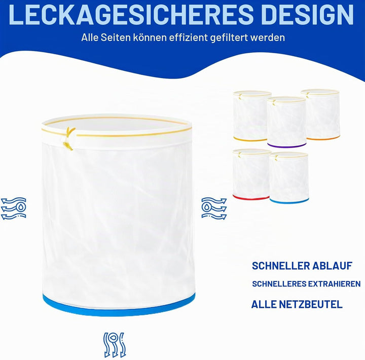 Bubble Bags, Bubble Hash Bag Set 1 Gallonen 5 Beutel Set, Presssieb und Aufbewahrungsbeutel Kit für