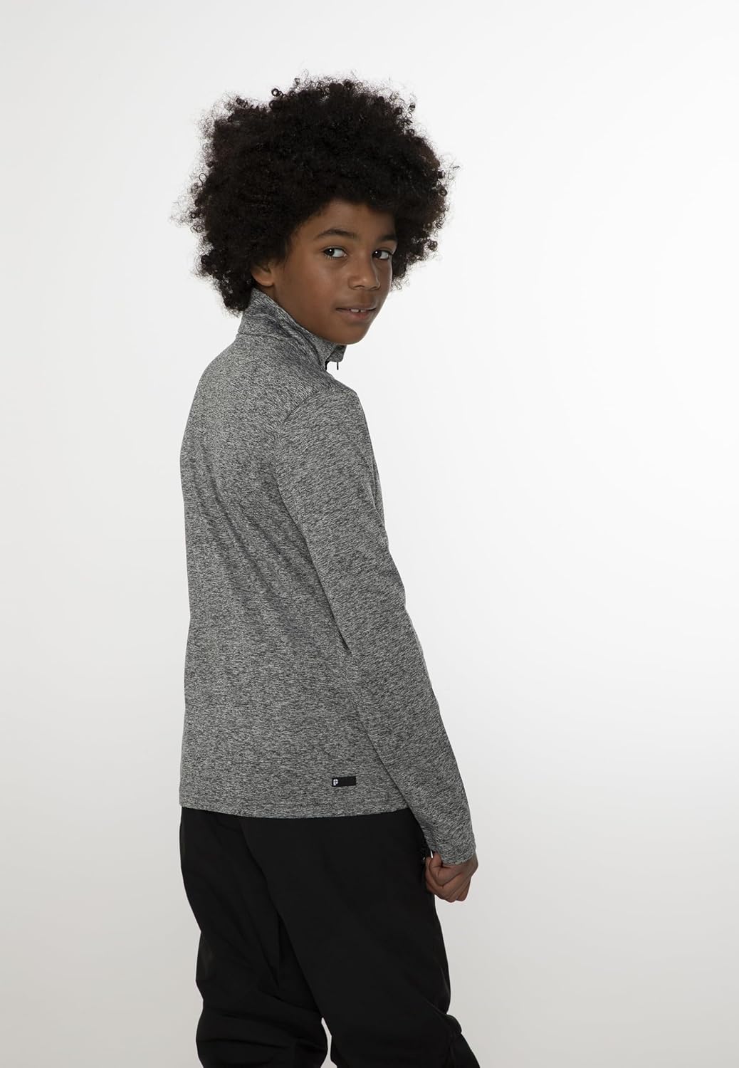 Protest Jungen 1/4-reissverschluss WILLOWY JR 104 Dark Grey Melee, 104 Dark Grey Melee