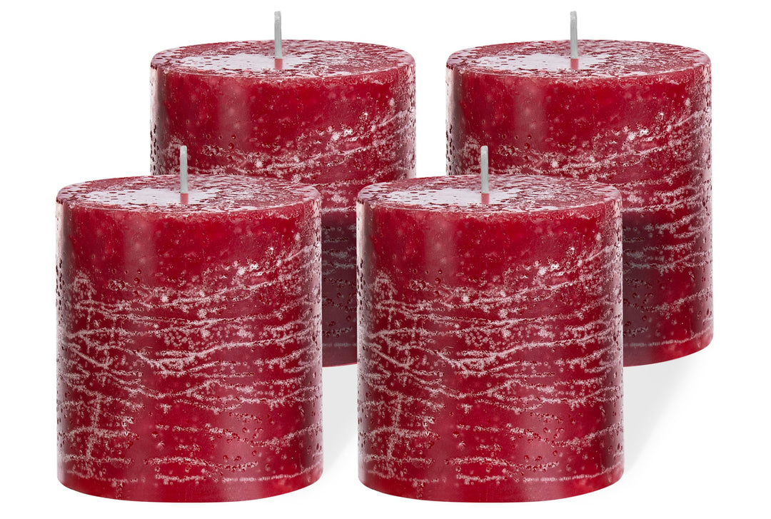 Brandsseller Stumpenkerze 4er Set 7x7,5 cm Weihnachtskerze Adventskranz Bordeaux 7 x 7,5cm | 4er-Set