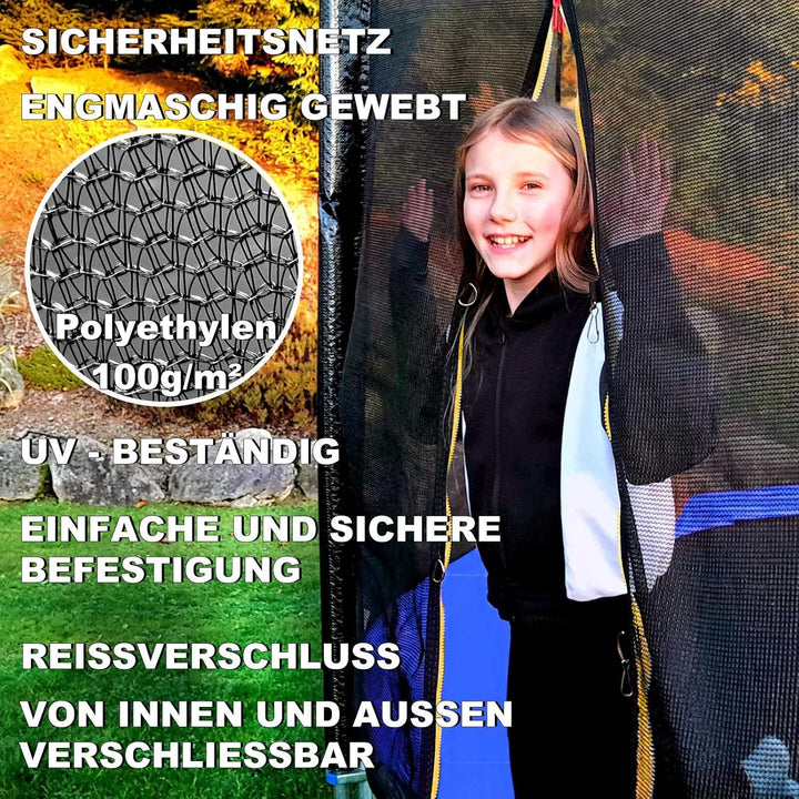 Baunsal® Trampolin Sicherheitsnetz Ø 183 185 244 250 275 277 300 305 335 337 366 370 396 400 427 430