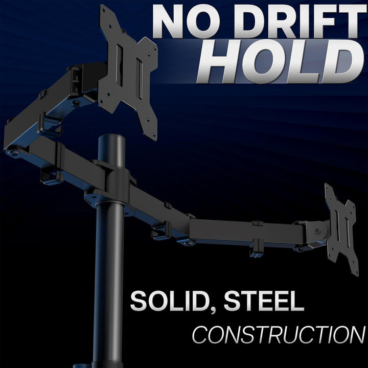 VIVO Dual LCD Monitor Desk Mount Stand Heavy Duty Fully Adjustable fits 2 /Two Screens up to 27" Sch