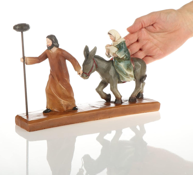 com-four® Krippenfiguren mit Kerzenhalter - christliche Weihnachtsdeko - Aufsteller aus Polyresin -