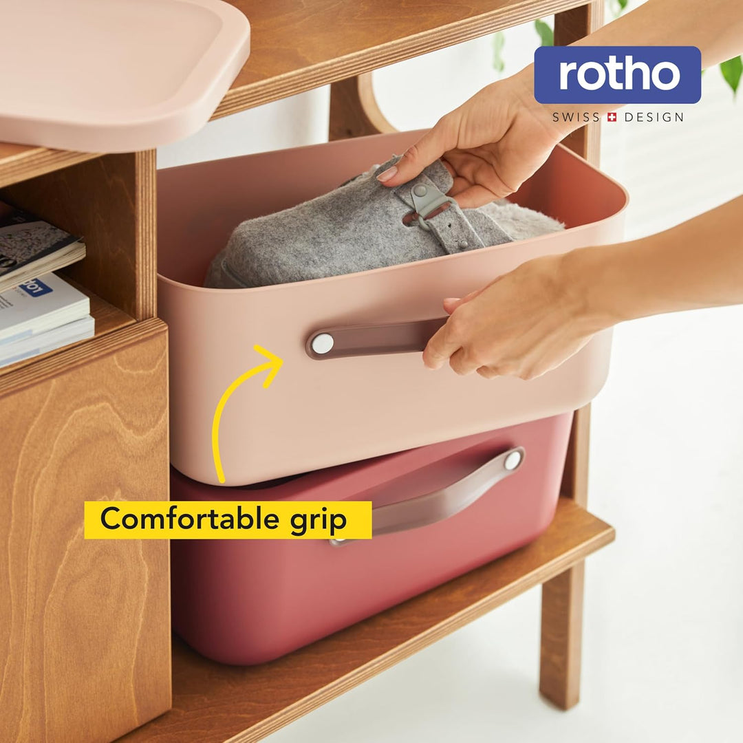 Rotho Maloja Aufbewahrungsbox mit Deckel 25l | Elegante Box mit Griff | sicher verschliessbar | stap