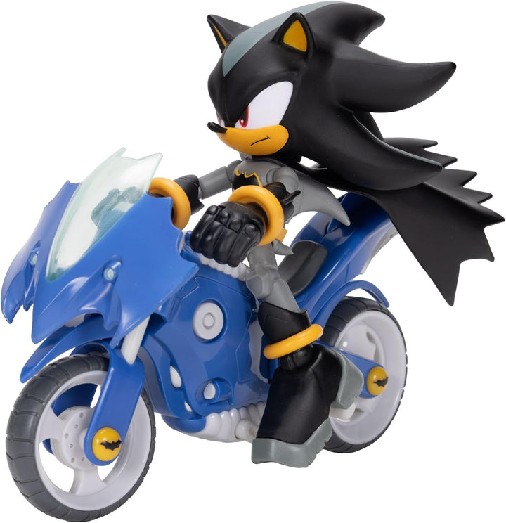 DC x Sonic Shadow als Batman &amp; Batcycle Actionfiguren-Set, offiziell lizenziert von Jakks Pacific, 1