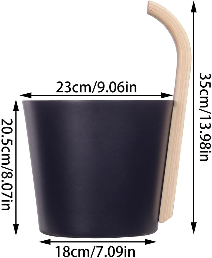 Sauna-Eimer-Set, Sauna-Mülleimer, 7L Aluminium-Wasserbehälter Für Innensaunabad, Trockensauna-Zubehö