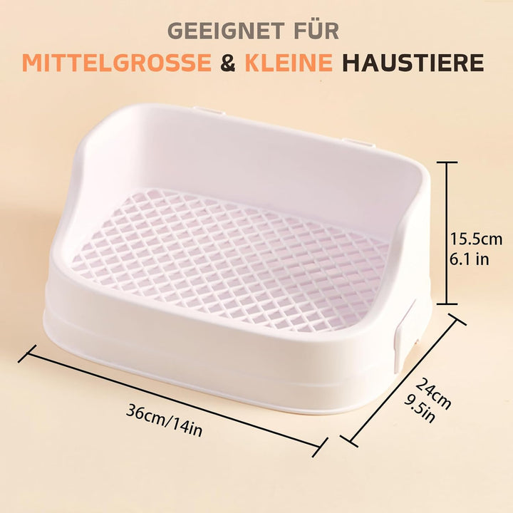 Kaninchen Toilette, Mittelgross Kleintier Katzentoilette für Käfige Abnehmbar Ecktoilette Töpfchentr