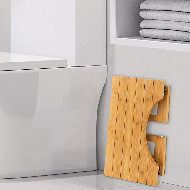 WC-Hocker aus Bambus, klappbarer Töpfchenhocker fürs Badezimmer, Leichter, langlebiger Tritthocker a