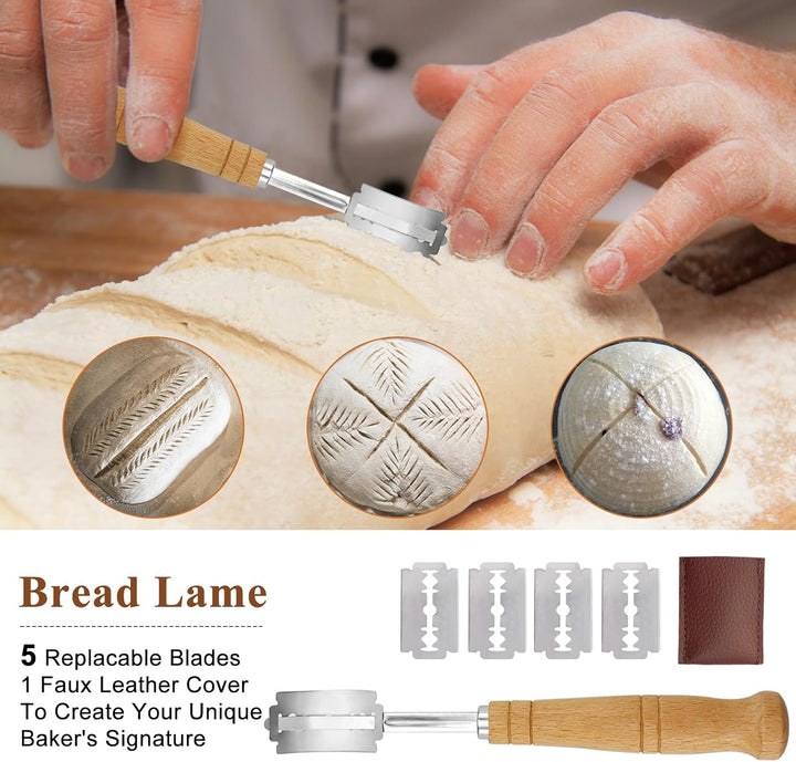 Banneton Brotgärkörbchen-Set für Sauerteigbrotbacken: 23cm runde & 25cm ovale Rattan-Gärkörbchen mit