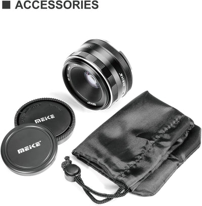 Meike 25mm F1.8 APS-C grosse Blende Weitwinkelobjektiv Manueller Fokusobjektiv Kompatibel mit Sony E