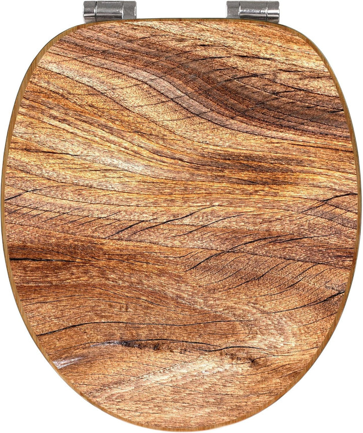banjado Design WC Sitz Bambus Absenkautomatik 45,8x37,5cm - Toilettendeckel mit Absenkautomatik Holz